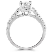 Thumbnail for 14K White Solid Gold Womens Cathedral Diamond Engagement Ring With Center Stone 1.50 Ctw
