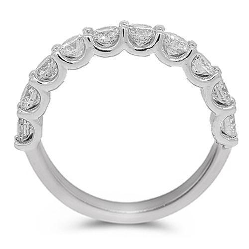 White 14K White Solid Gold Womens Diamond Anniversary Band 1.20 Ctw