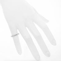 Thumbnail for White 14K White Solid Gold Womens Diamond Anniversary Band 1.20 Ctw