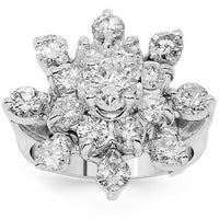 Thumbnail for 14K White Solid Gold Womens Diamond Cocktail Ring 2.25 Ctw
