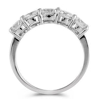 Thumbnail for 14K White Solid Gold Womens Diamond Five Stone Floating Prong Anniversary Ring 1.75 Ctw