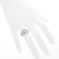Thumbnail for 14K White Solid Gold Womens Diamond Heart Ring 1.00 Ctw