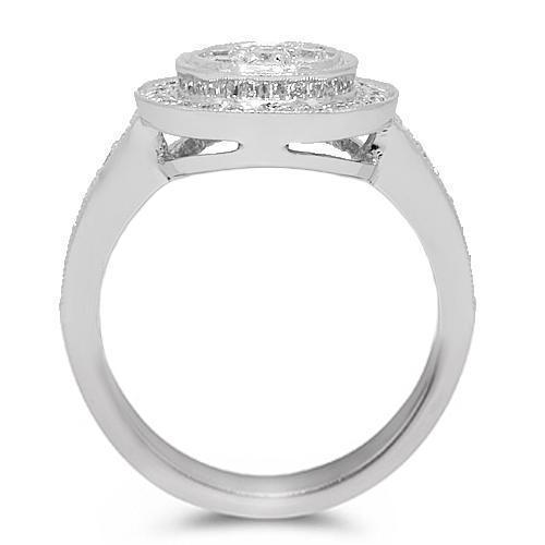 14K White Solid Gold Womens Diamond Ring 0.63 Ctw