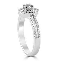 Thumbnail for 14K White Solid Gold Womens Diamond Ring 0.98 Ctw