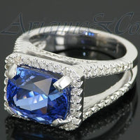 Thumbnail for 14K White Solid Gold Womens Diamond Tanzanite Ring 8.41 Ctw