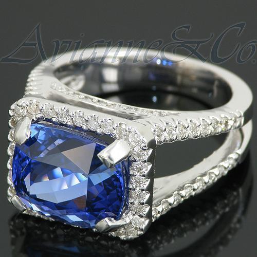 14K White Solid Gold Womens Diamond Tanzanite Ring 8.41 Ctw