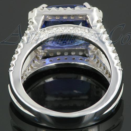 14K White Solid Gold Womens Diamond Tanzanite Ring 8.41 Ctw