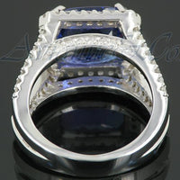 Thumbnail for 14K White Solid Gold Womens Diamond Tanzanite Ring 8.41 Ctw
