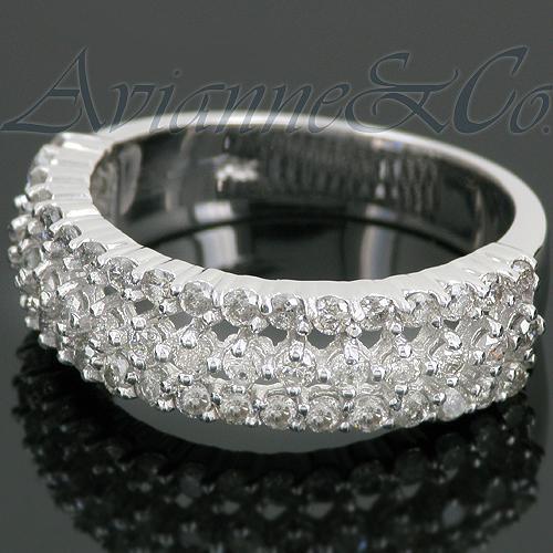 White 14K White Solid Gold Womens Diamond Wedding Band 1.00 Ctw