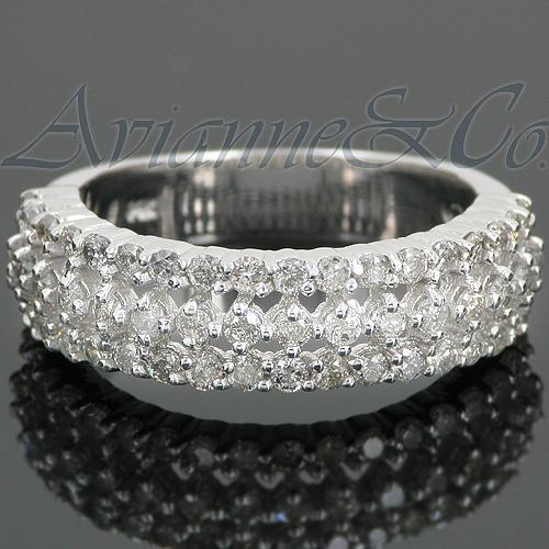 White 14K White Solid Gold Womens Diamond Wedding Band 1.00 Ctw