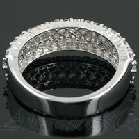 Thumbnail for White 14K White Solid Gold Womens Diamond Wedding Band 1.00 Ctw