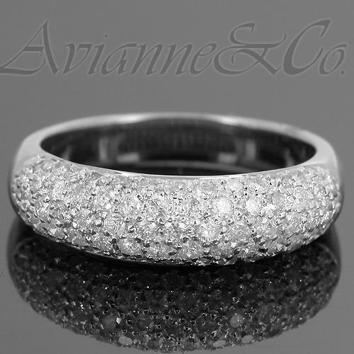 White 14K White Solid Gold Womens Diamond Wedding Band 1.03 Ctw