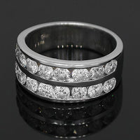 Thumbnail for 14K White Solid Gold Womens Diamond Wedding Band 2.01 Ctw