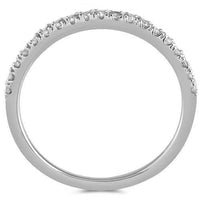 Thumbnail for 14K White Solid Gold Womens Diamond Wedding Ring Band 0.21 Ctw