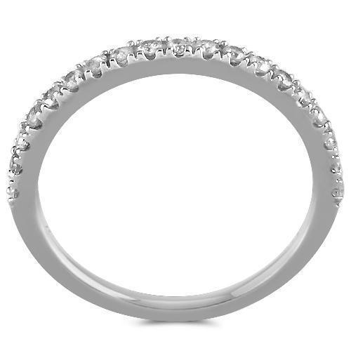 14K White Solid Gold Womens Diamond Wedding Ring Band 0.22 Ctw