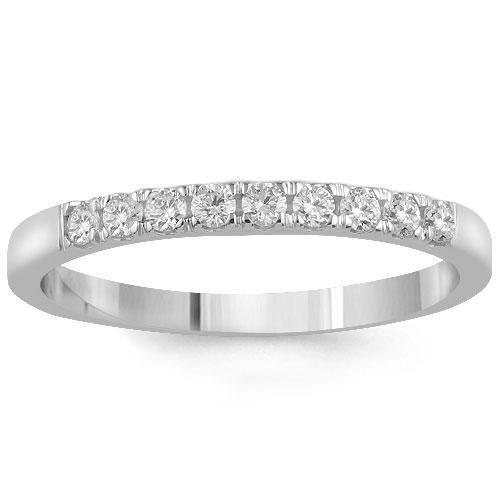 14K White Solid Gold Womens Diamond Wedding Ring Band 0.30  Ctw