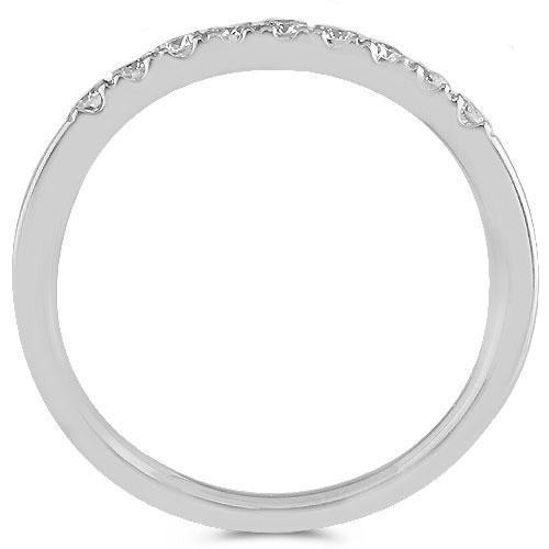 14K White Solid Gold Womens Diamond Wedding Ring Band 0.30  Ctw