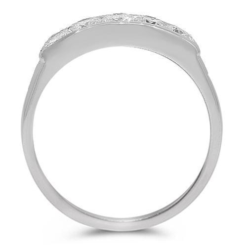 14K White Solid Gold Womens Diamond Wedding Ring Band 0.53 Ctw