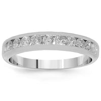 Thumbnail for 14K White Solid Gold Womens Diamond Wedding Ring Band 0.59 Ctw