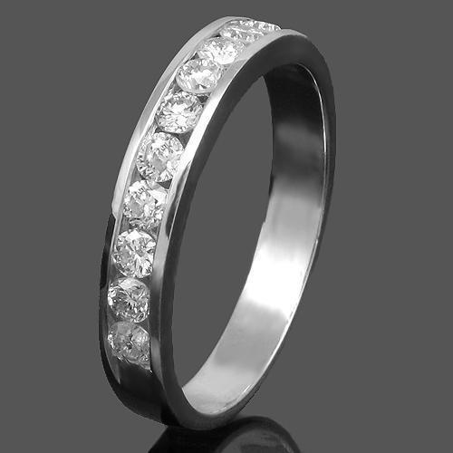 14K White Solid Gold Womens Diamond Wedding Ring Band 0.59 Ctw