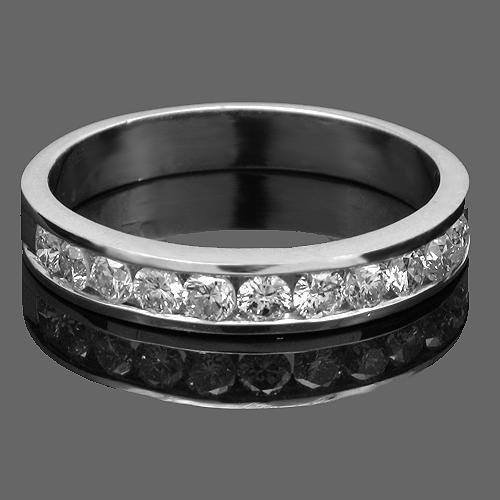 14K White Solid Gold Womens Diamond Wedding Ring Band 0.59 Ctw