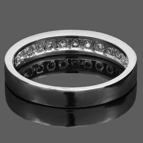 14K White Solid Gold Womens Diamond Wedding Ring Band 0.59 Ctw