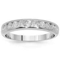 Thumbnail for 14K White Solid Gold Womens Diamond Wedding Ring Band 0.59 Ctw