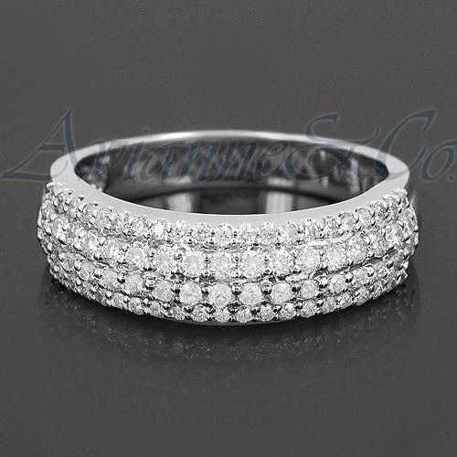 14K White Solid Gold Womens Diamond Wedding Ring Band 0.79 Ctw