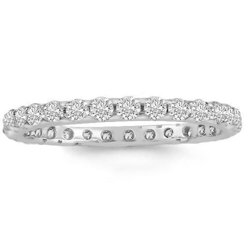 14K White Solid Gold Womens Diamond Wedding Ring Band 1.00  Ctw