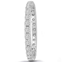 Thumbnail for 14K White Solid Gold Womens Diamond Wedding Ring Band 1.00  Ctw