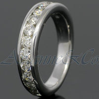 Thumbnail for 14K White Solid Gold Womens Diamond Wedding Ring Band 1.00 Ctw