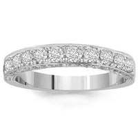 Thumbnail for 14K White Solid Gold Womens Diamond Wedding Ring Band 1.05 Ctw