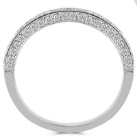 Thumbnail for 14K White Solid Gold Womens Diamond Wedding Ring Band 1.05 Ctw