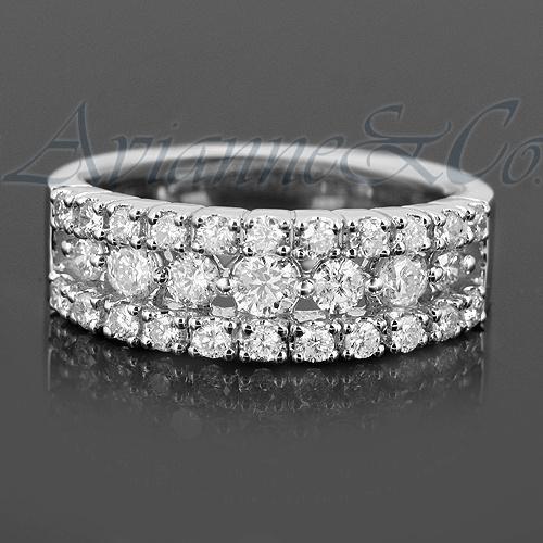 14K White Solid Gold Womens Diamond Wedding Ring Band 1.07 Ctw