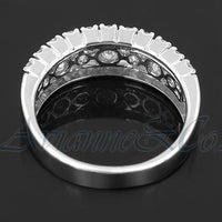Thumbnail for 14K White Solid Gold Womens Diamond Wedding Ring Band 1.07 Ctw
