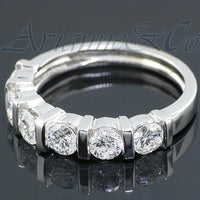 Thumbnail for 14K White Solid Gold Womens Diamond Wedding Ring Band 1.25 Ctw