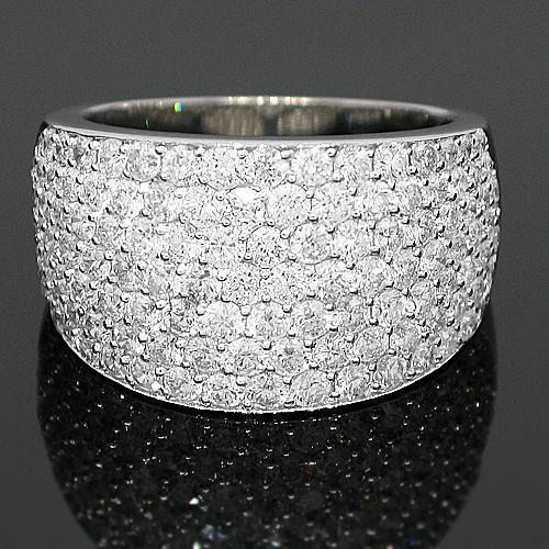 14K White Solid Gold Womens Diamond Wedding Ring Band 2.79 Ctw