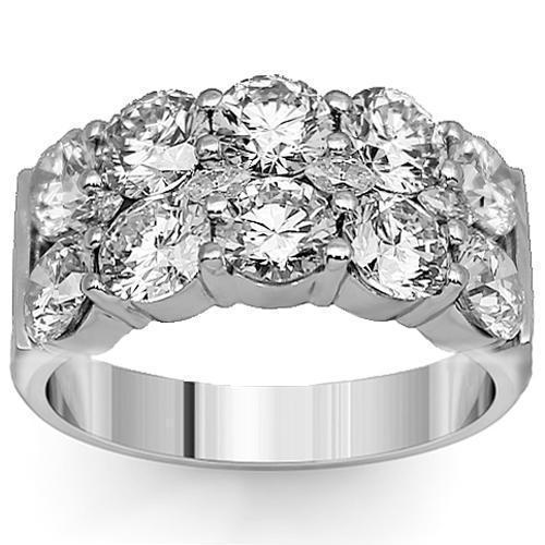 14K White Solid Gold Womens Diamond Wedding Ring Band 4.27 Ctw
