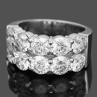 Thumbnail for 14K White Solid Gold Womens Diamond Wedding Ring Band 4.27 Ctw