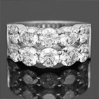 Thumbnail for 14K White Solid Gold Womens Diamond Wedding Ring Band 4.27 Ctw