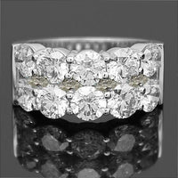 Thumbnail for 14K White Solid Gold Womens Diamond Wedding Ring Band 4.27 Ctw
