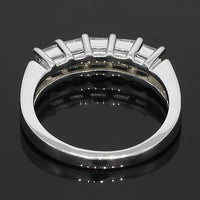 Thumbnail for 14K White Solid Gold Womens Five Stone Diamond Anniversary Band 1.50 Ctw