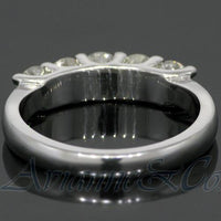 Thumbnail for 14K White Solid Gold Womens Five Stone Diamond Anniversary Ring 1.25 Ctw