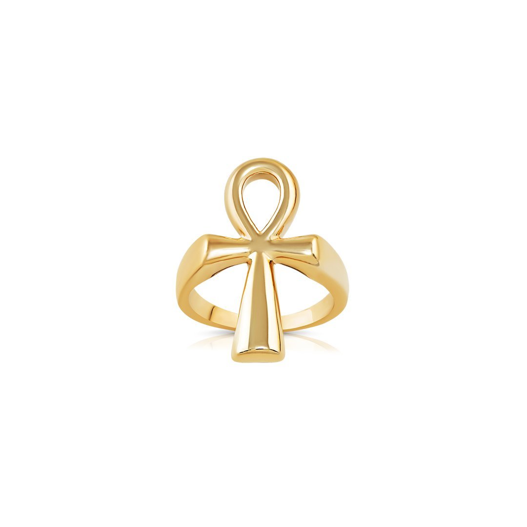 14k Yellow Gold Ankh Ring