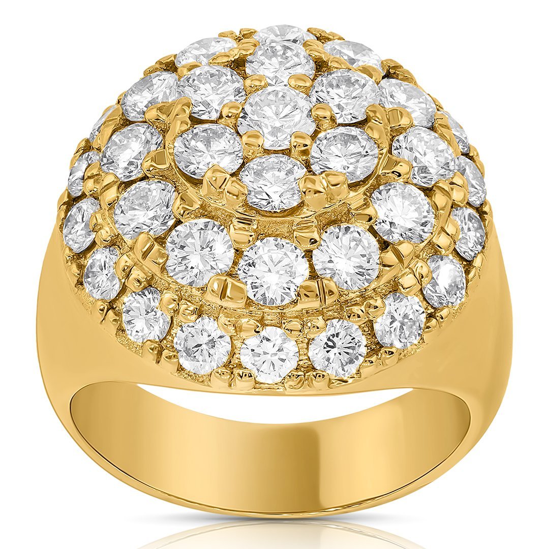 14k Yellow Gold Clarity Enhanced Diamond Pinky Ring 3.25 Ctw