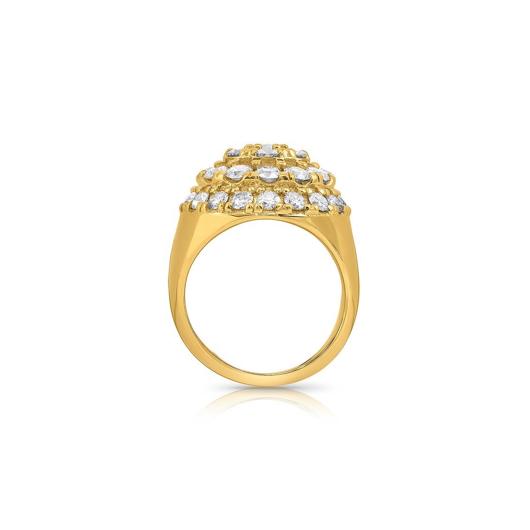 14k Yellow Gold Clarity Enhanced Diamond Pinky Ring 3.25 Ctw