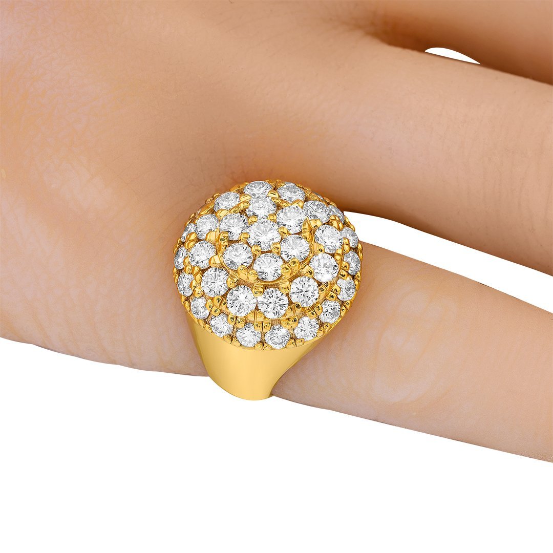 14k Yellow Gold Clarity Enhanced Diamond Pinky Ring 3.25 Ctw