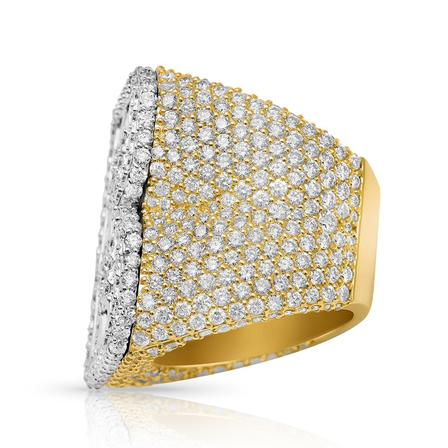 14K YELLOW GOLD DIAMOND INITIAL B RING 9.85 CTW