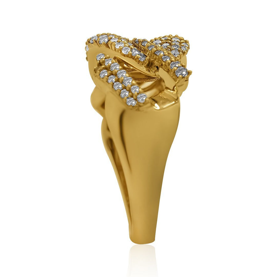 14k Yellow Gold Puff Link Diamond Ring 1.13 Ctw
