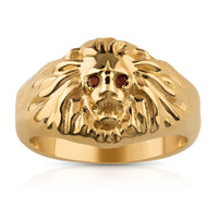 Thumbnail for 14k Yellow Gold Lion Ruby Ring 0.05 Ctw